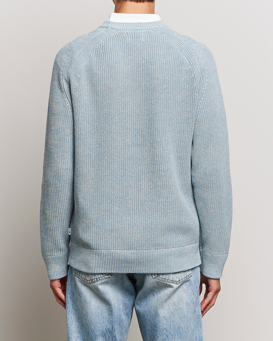 Hombres | Jerséis y prendas de punto | NN07 | Jacobo Organic Cotton Knitted Sweater Ashley Blue Mel