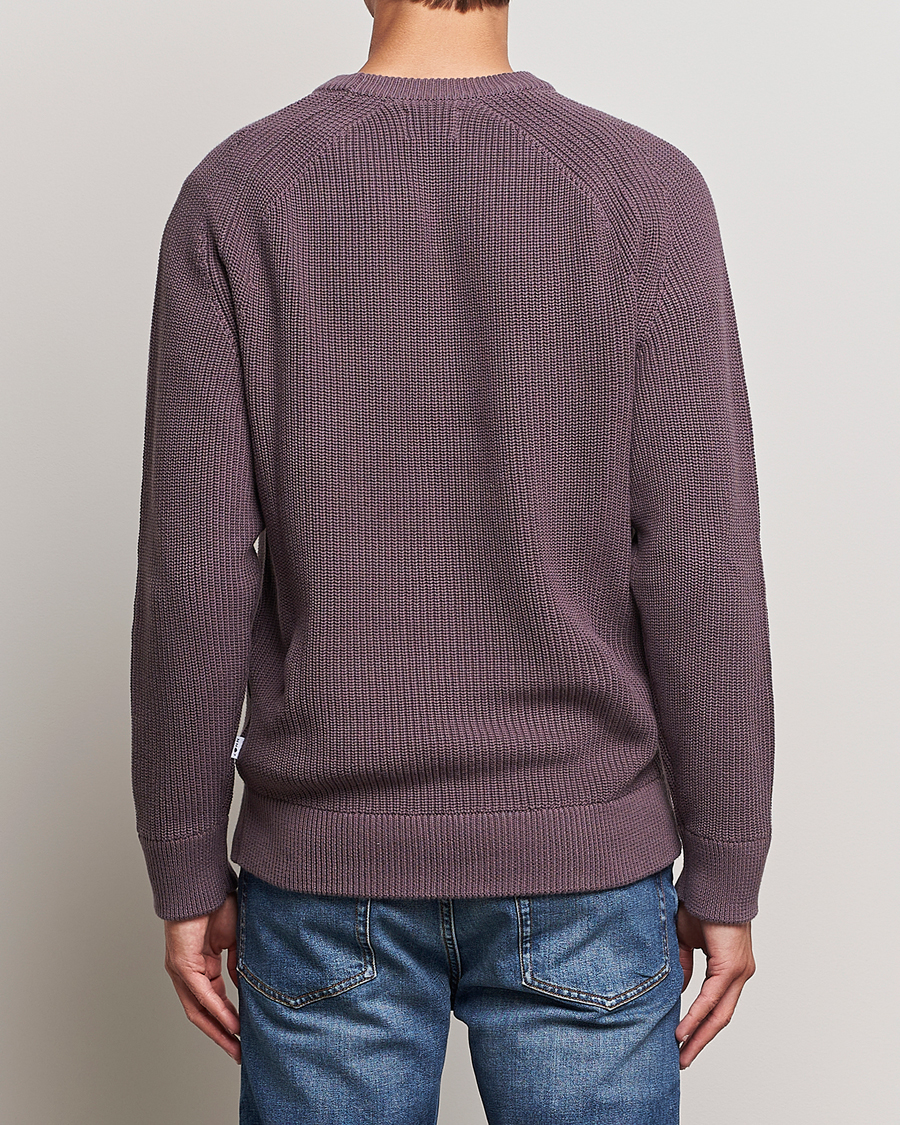Hombres | Jerséis y prendas de punto | NN07 | Jacobo Organic Cotton Knitted Sweater Purple Brown
