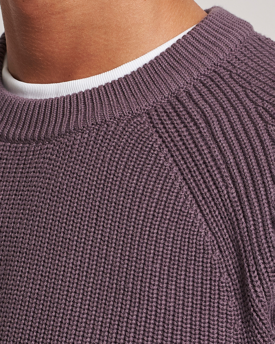 Hombres | Jerséis y prendas de punto | NN07 | Jacobo Organic Cotton Knitted Sweater Purple Brown