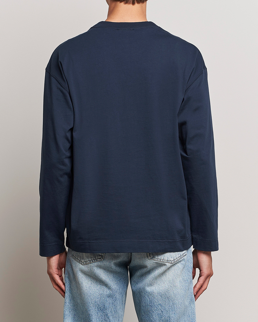 Hombres | Camisetas | NN07 | Benja Pima Cotton Long Sleeve T-Shirt Navy