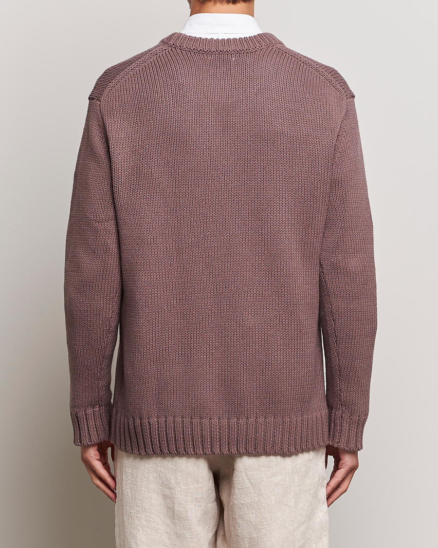 Hombres | Jerséis y prendas de punto | NN07 | Jasper Knitted Cotton Sweatshirt Purple Brown