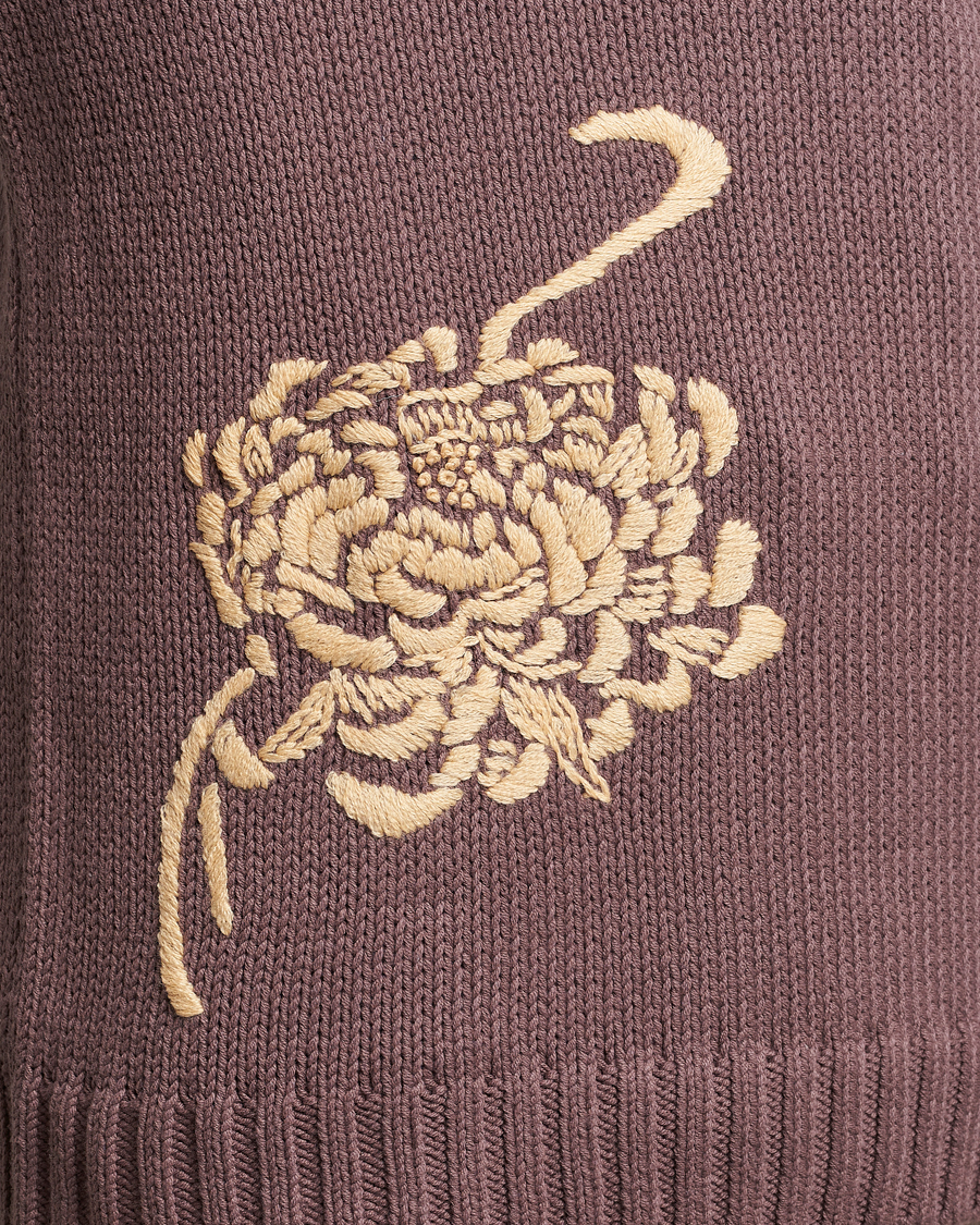 Hombres | Jerséis y prendas de punto | NN07 | Jasper Knitted Cotton Sweatshirt Purple Brown