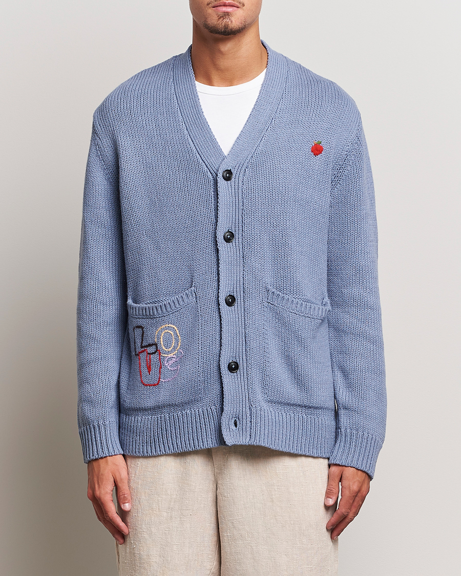 Hombres | Jerséis y prendas de punto | NN07 | Milton Knitted Cardigan Ashley Blue Mel