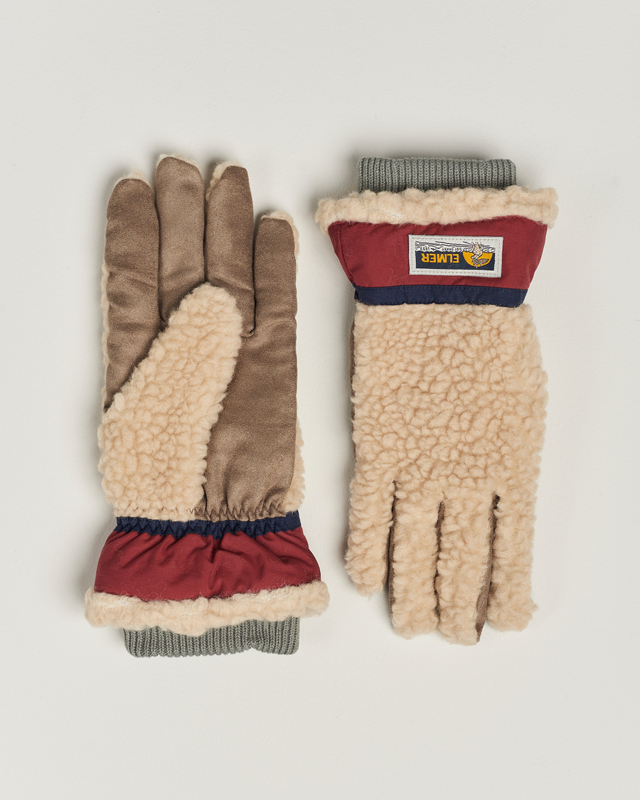 Hombres | Elmer by Swany Sota Wool Teddy Gloves Beige/Wine | Elmer by Swany | Sota Wool Teddy Gloves Beige/Wine