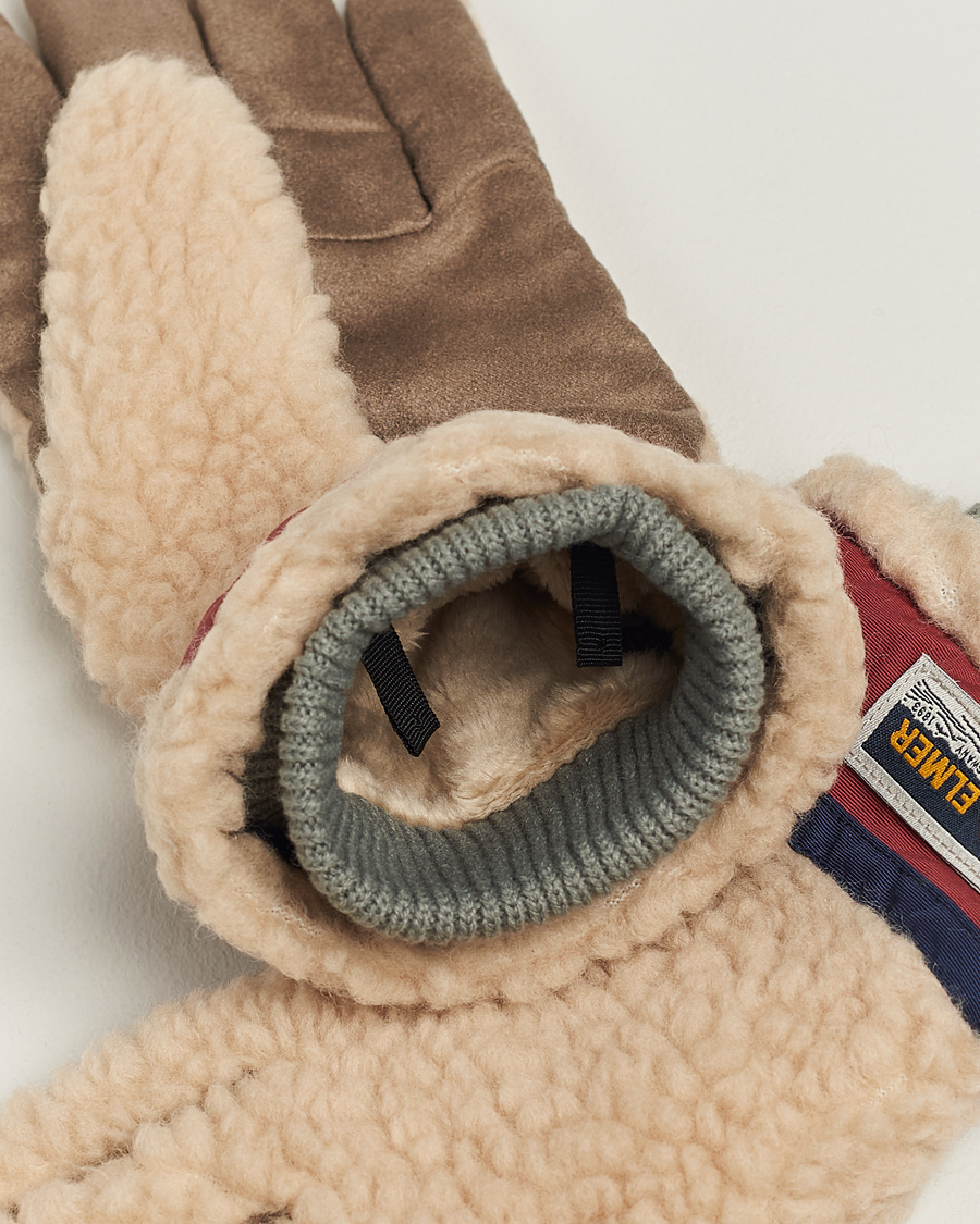 Hombres | Elmer by Swany Sota Wool Teddy Gloves Beige/Wine | Elmer by Swany | Sota Wool Teddy Gloves Beige/Wine