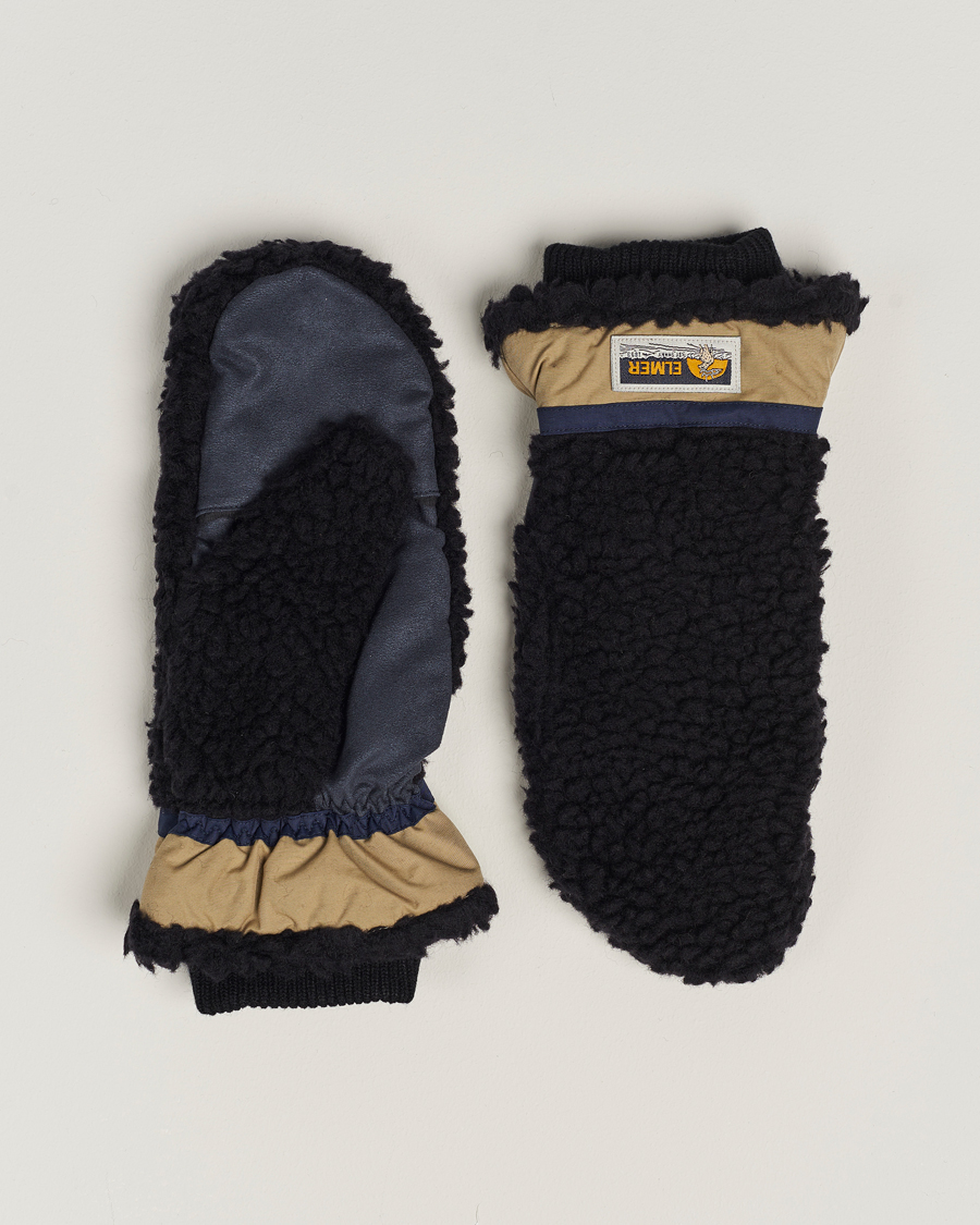 Hombres | Elmer by Swany Miyo Wool Teddy Mittens Black | Elmer by Swany | Miyo Wool Teddy Mittens Black