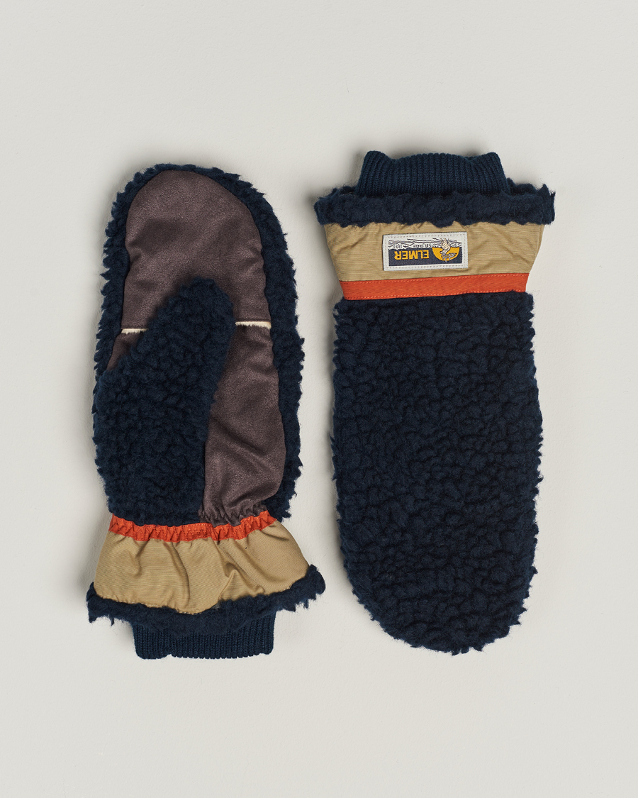 Hombres | Elmer by Swany Miyo Wool Teddy Mittens Navy | Elmer by Swany | Miyo Wool Teddy Mittens Navy