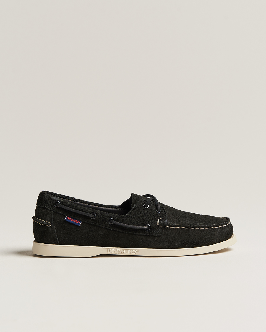Hombres | Zapatos náuticos | Sebago | Docksides Suede Boat Shoe Black