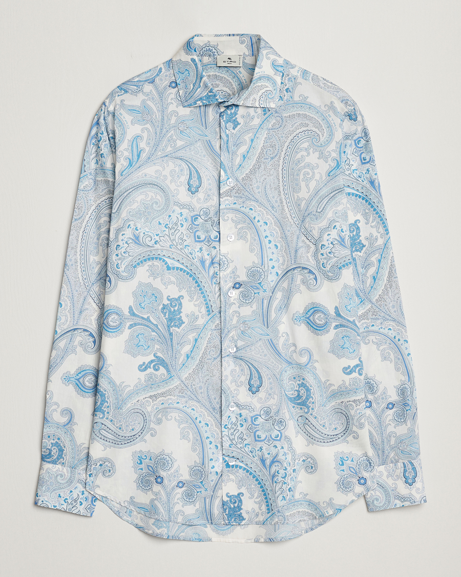 Hombres | Camisas | Etro | Slim Fit Paisley Shirt Azzurro