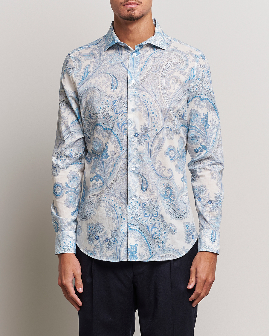 Hombres | Camisas | Etro | Slim Fit Paisley Shirt Azzurro