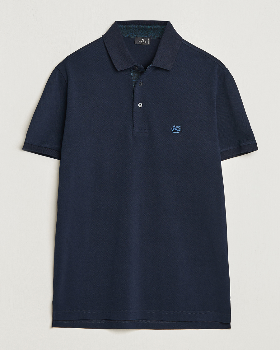 Hombres | Polos | Etro | Short Sleeve Contrast Polo Navy