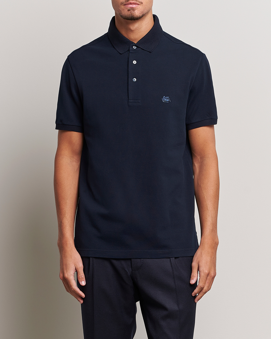 Hombres | Polos | Etro | Short Sleeve Contrast Polo Navy