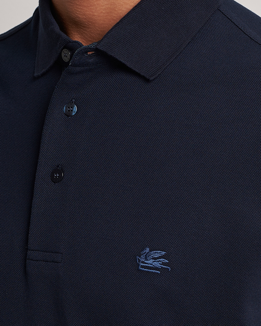 Hombres | Polos | Etro | Short Sleeve Contrast Polo Navy