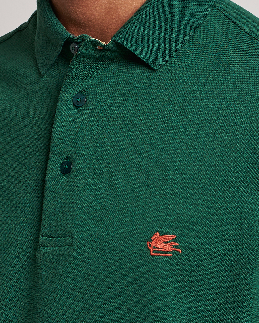 Hombres | Polos | Etro | Short Sleeve Contrast Polo Dark Green
