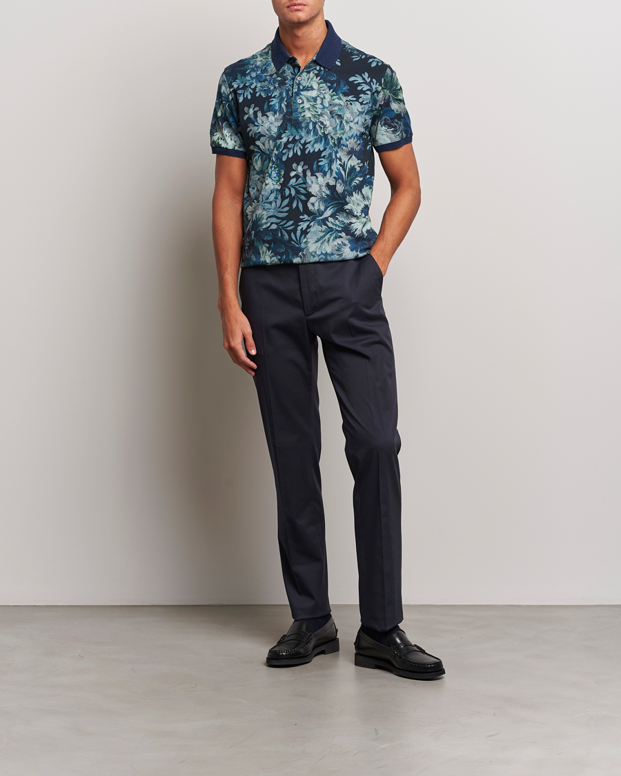 Hombres | Polos | Etro | Short Sleeve Printed Polo Dark Blue