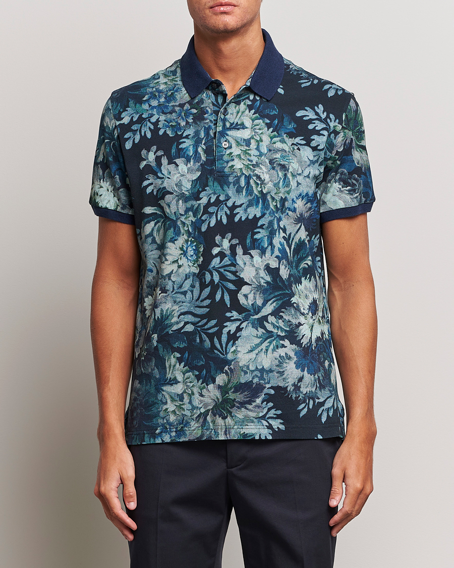 Hombres | Polos | Etro | Short Sleeve Printed Polo Dark Blue