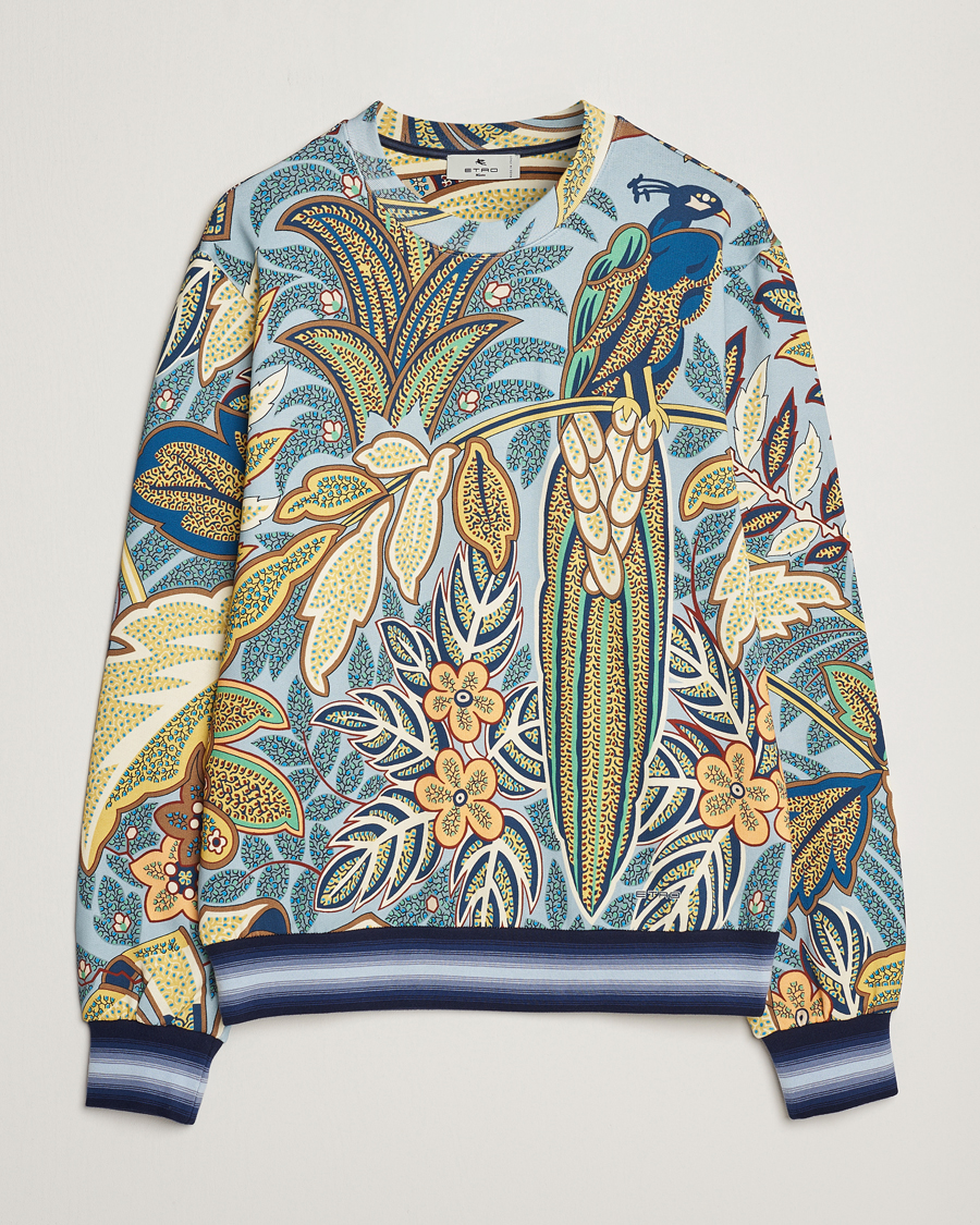 Hombres | Jerséis y prendas de punto | Etro | Jungle Printed Sweatshirt Azzurro
