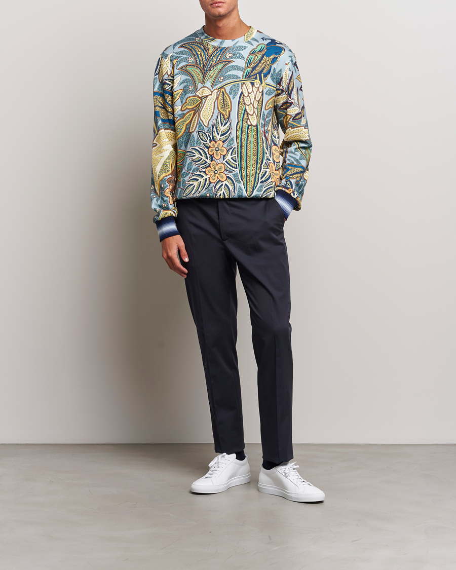 Hombres | Jerséis y prendas de punto | Etro | Jungle Printed Sweatshirt Azzurro