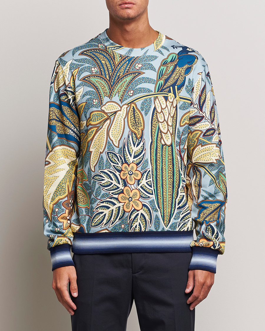 Hombres | Jerséis y prendas de punto | Etro | Jungle Printed Sweatshirt Azzurro