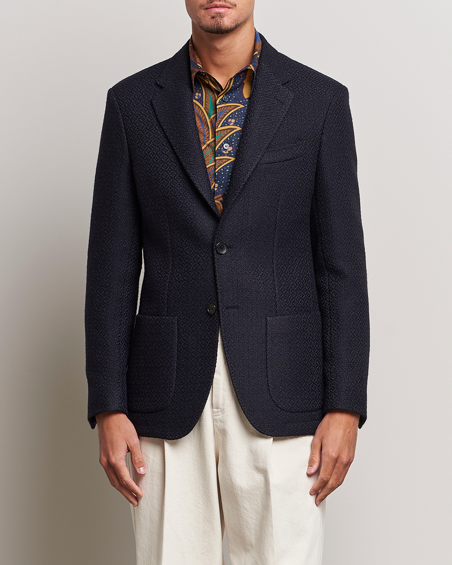 Hombres | Blazers | Etro | Jacquard Jersey Blazer Navy