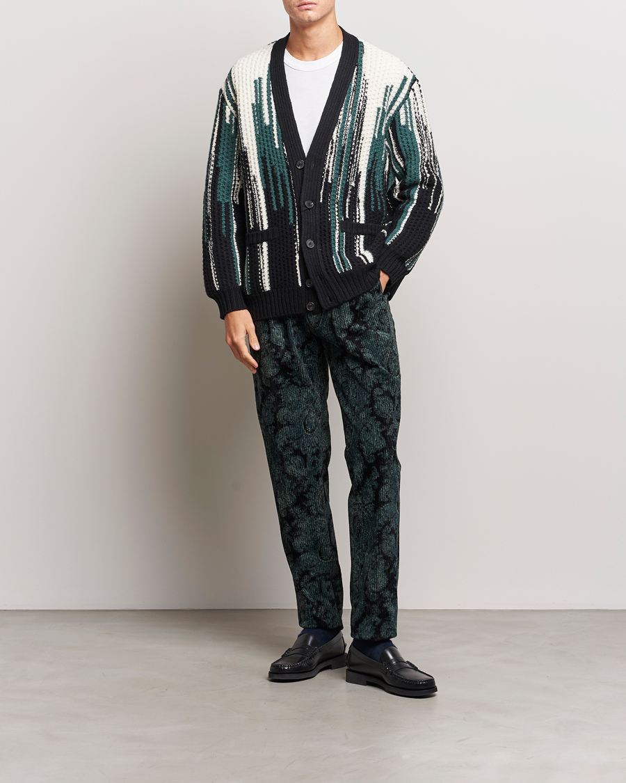 Hombres | Pantalones | Etro | Tailored Paisley Corduroy Trousers Dark Blue