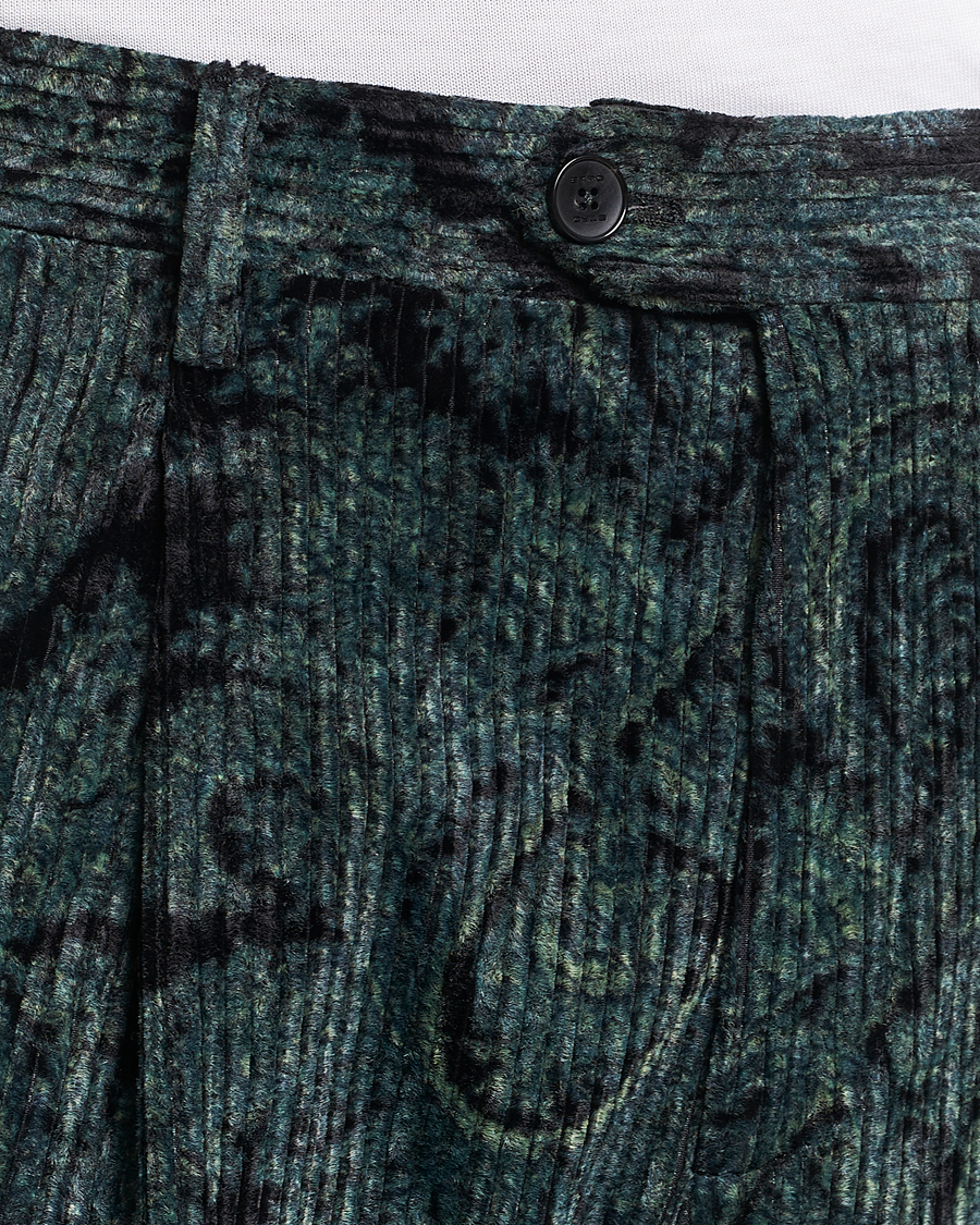 Hombres | Pantalones | Etro | Tailored Paisley Corduroy Trousers Dark Blue