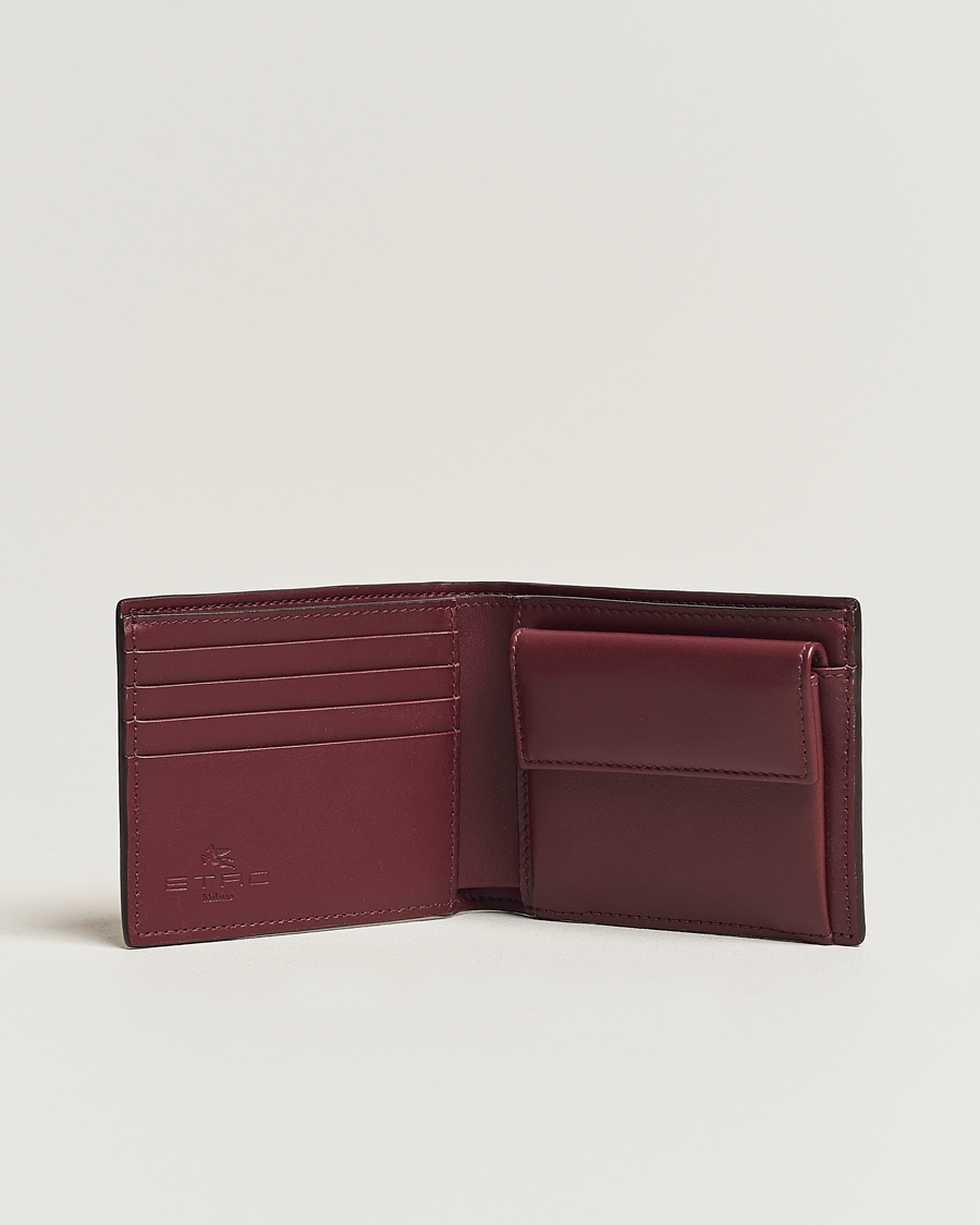 Hombres |  | Etro | Paisley Leather Wallet Burgundy