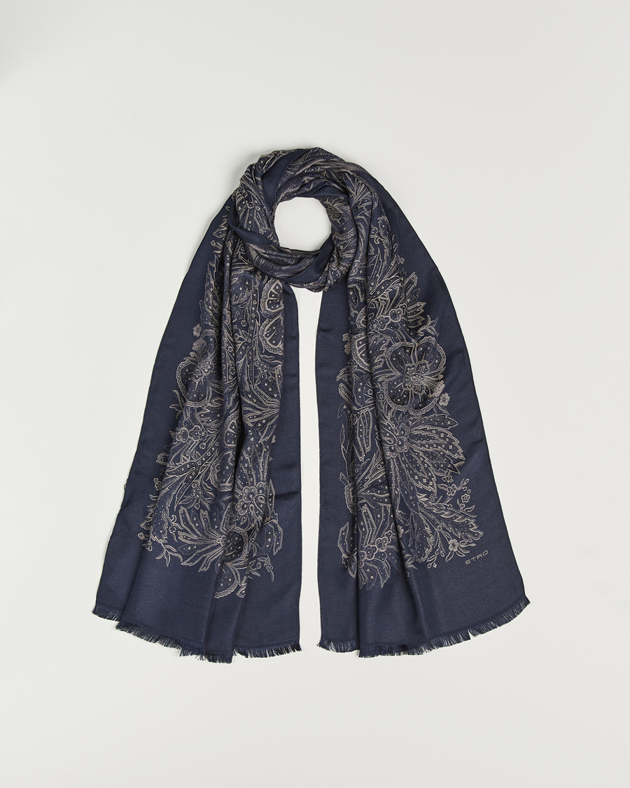 Hombres | Etro Silk/Viscose Scarf Navy | Etro | Silk/Viscose Scarf Navy