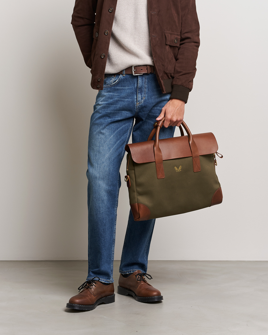 Hombres |  | Bennett Winch | Canvas Briefcase Olive