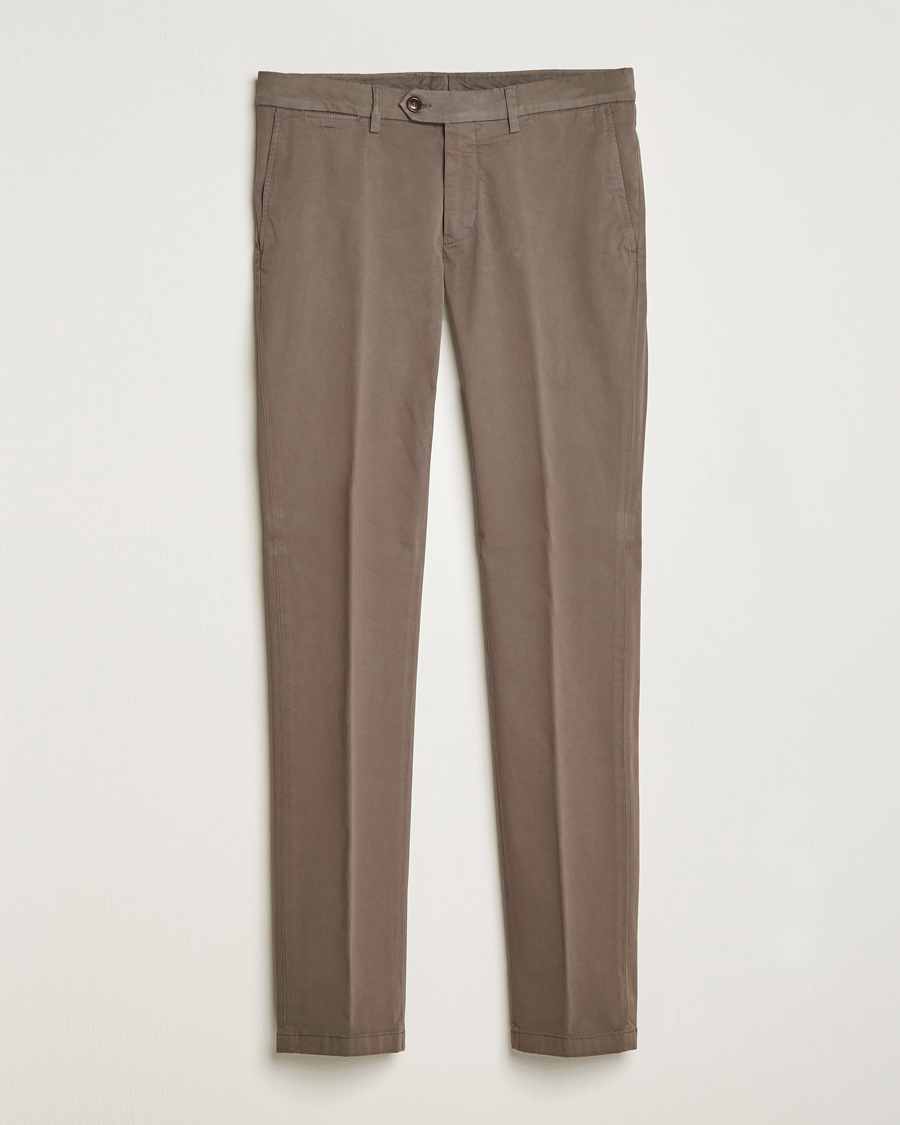 Hombres | Pantalones | Canali | Slim Fit Stretch Chinos Brown