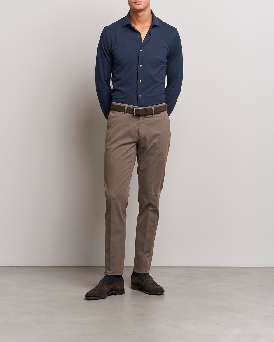 Hombres | Pantalones | Canali | Slim Fit Stretch Chinos Brown