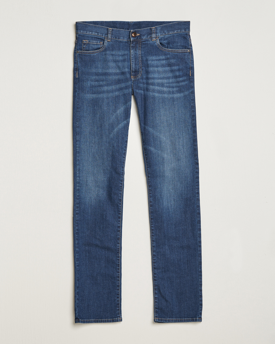 Hombres | Vaqueros | Canali | Slim Fit Stretch Jeans Medium Blue Wash
