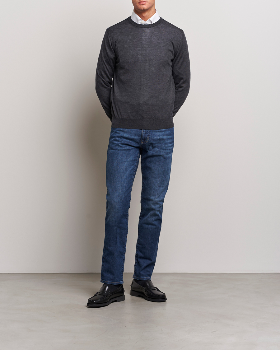 Hombres | Vaqueros | Canali | Slim Fit Stretch Jeans Medium Blue Wash