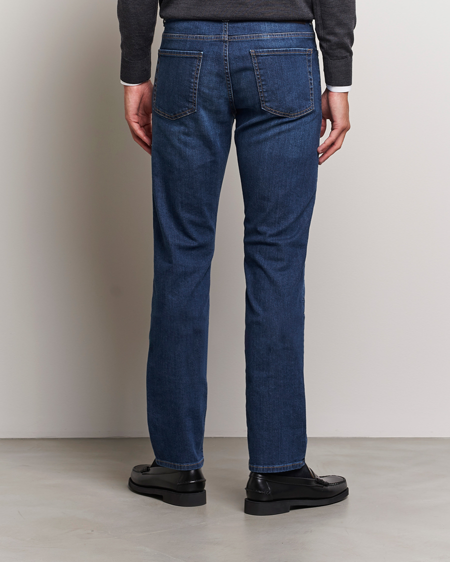 Hombres | Vaqueros | Canali | Slim Fit Stretch Jeans Medium Blue Wash