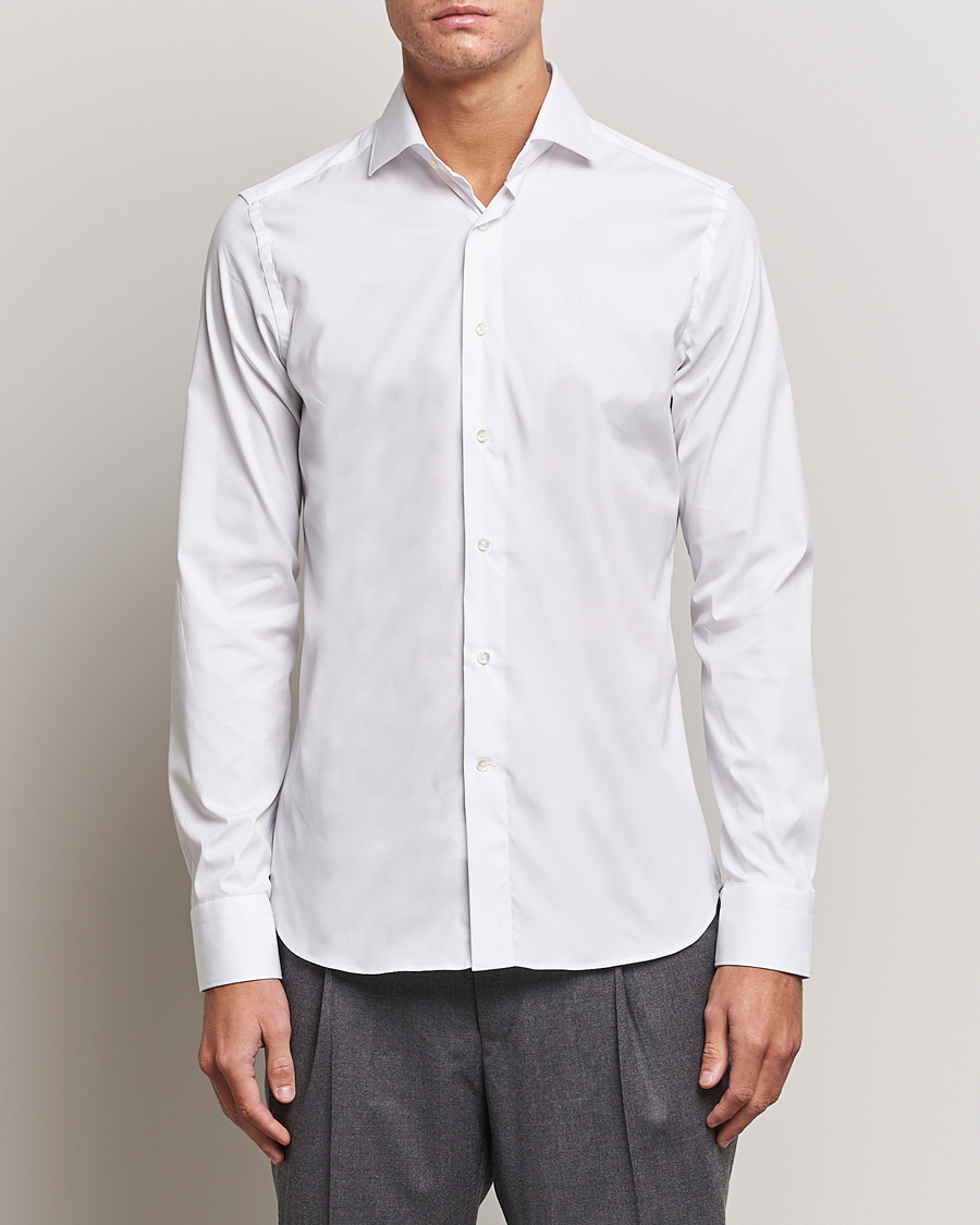 Hombres | Camisas | Canali | Slim Fit Cotton/Stretch Shirt White