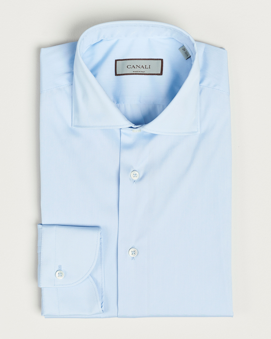Hombres | Camisas | Canali | Slim Fit Cotton/Stretch Shirt Light Blue