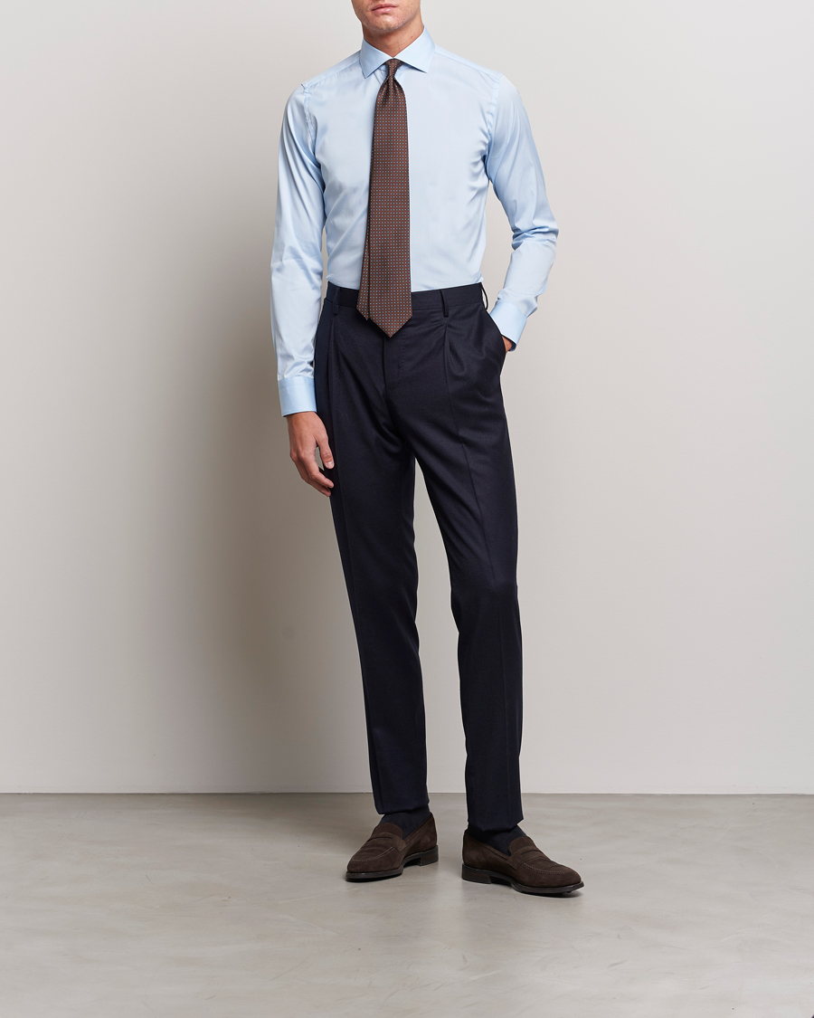 Hombres | Camisas | Canali | Slim Fit Cotton/Stretch Shirt Light Blue