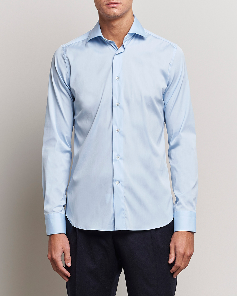 Hombres | Camisas | Canali | Slim Fit Cotton/Stretch Shirt Light Blue