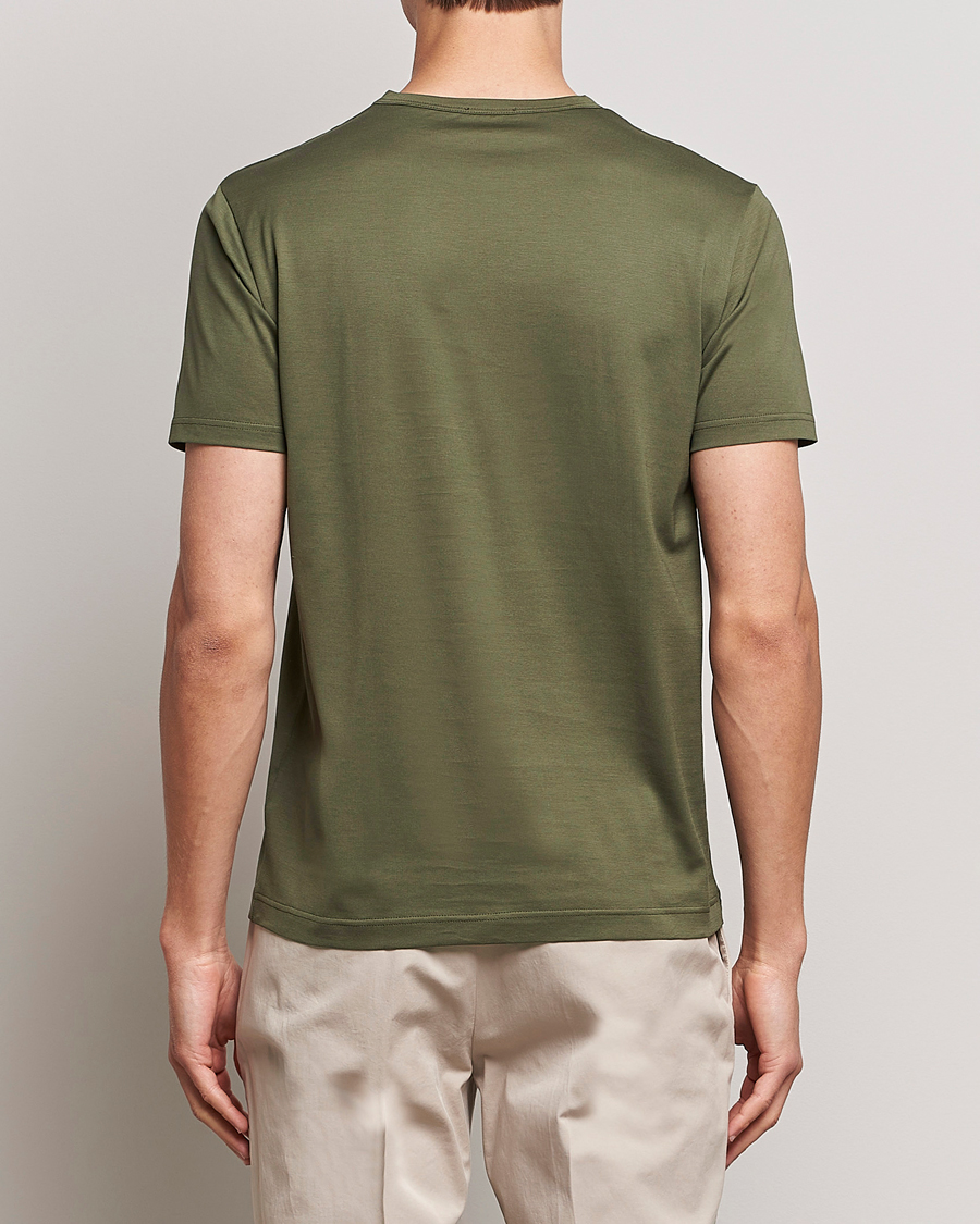 Hombres | Camisetas | Sunspel | Crew Neck Cotton Tee Hunter Green