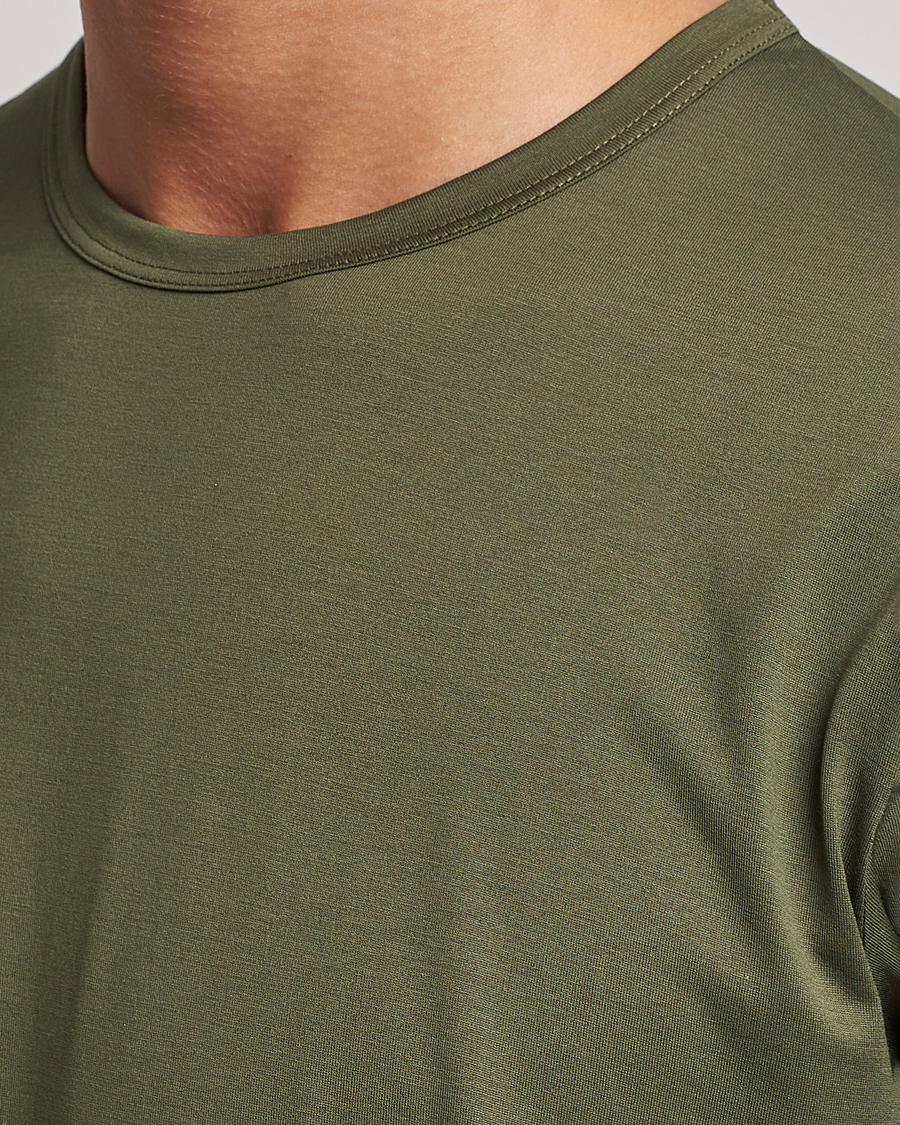 Hombres | Camisetas | Sunspel | Crew Neck Cotton Tee Hunter Green