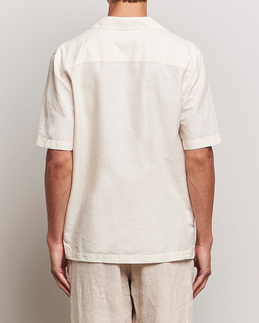 Hombres | Camisas | Sunspel | Lightweight Cotton/Linen Resort Shirt Ecru