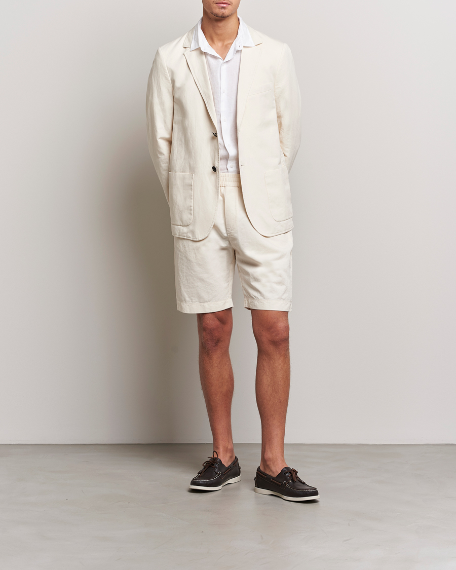 Hombres | Blazers | Sunspel | Unconstructed Cotton/Linen Blazer Undyed