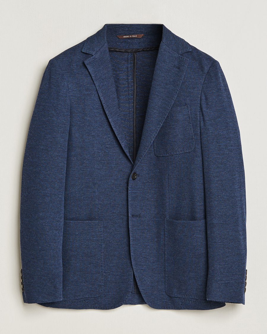 Hombres | Blazers | Canali | Structured Jersey Jacket Blue