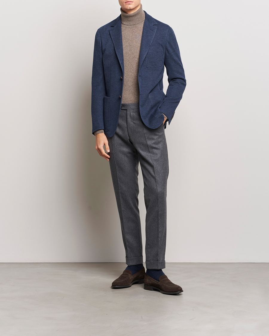 Hombres | Blazers | Canali | Structured Jersey Jacket Blue