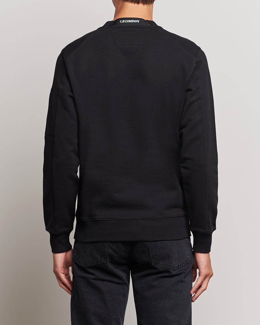 Hombres | Jerséis y prendas de punto | C.P. Company | Diagonal Raised Fleece Lens Sweatshirt Black