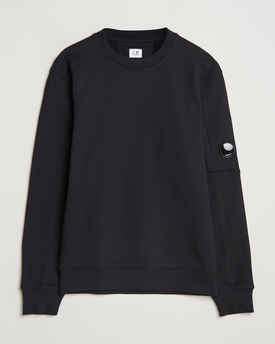 Hombres | Jerséis y prendas de punto | C.P. Company | Diagonal Raised Fleece Lens Sweatshirt Black