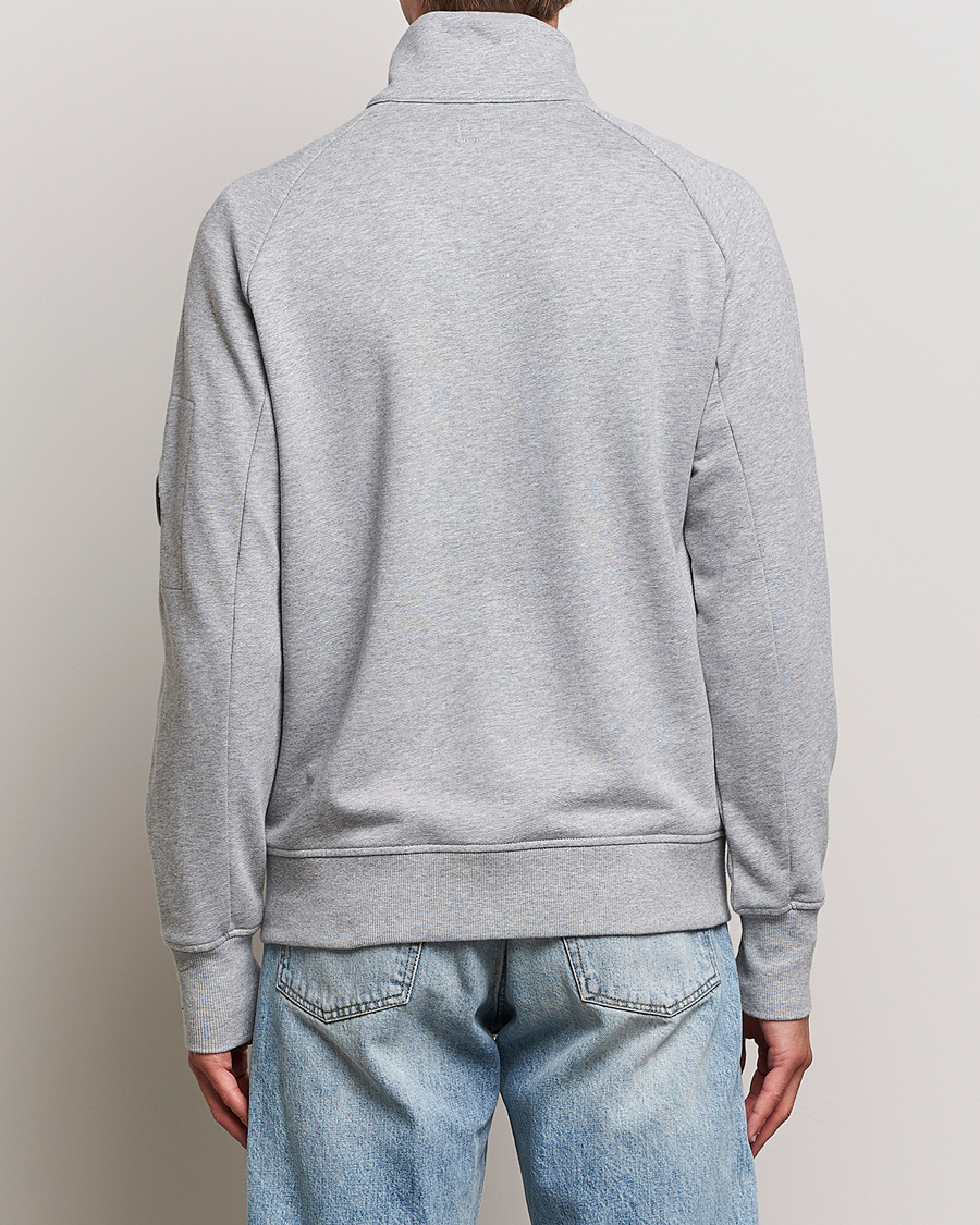 Hombres | Jerséis y prendas de punto | C.P. Company | Diagonal Raised Fleece Full Zip Lens Sweatshirt Grey