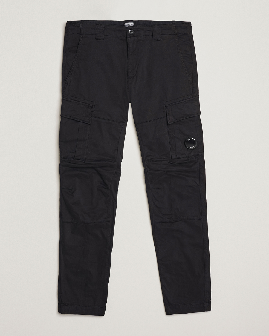 Hombres | Pantalones | C.P. Company | Stretch Satin Lens Cargo Pants Black