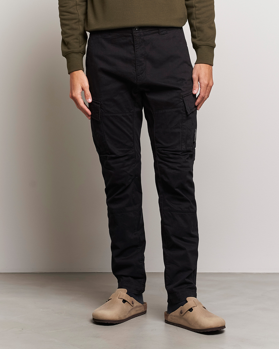 Hombres | Pantalones | C.P. Company | Stretch Satin Lens Cargo Pants Black