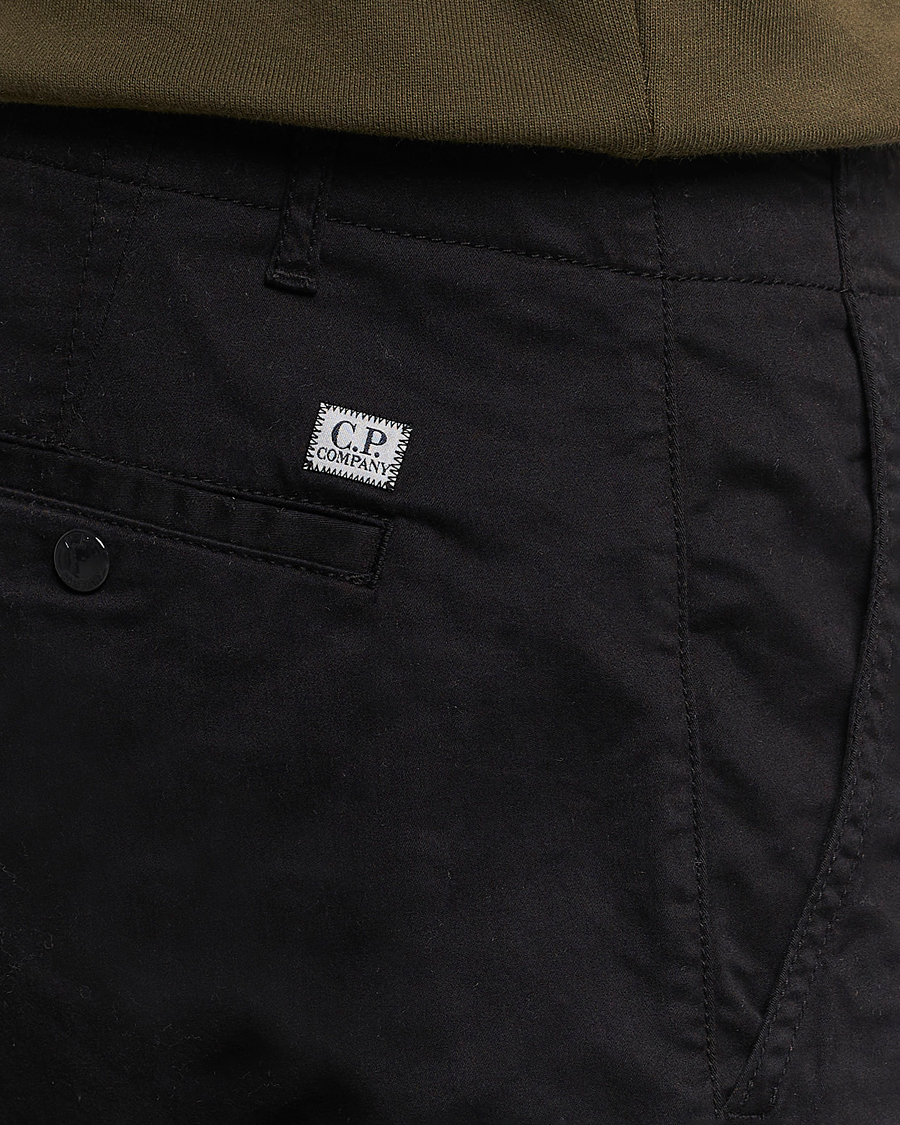 Hombres | Pantalones | C.P. Company | Stretch Satin Lens Cargo Pants Black